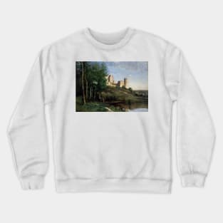 Ruins of the Chateau de Pierrefonds by Jean-Baptiste-Camille Corot Crewneck Sweatshirt